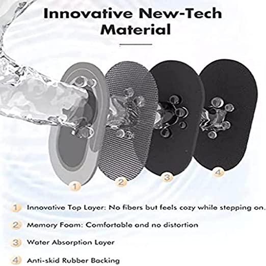 Water Absorbing Anti-Slip Floor Mat – Oval Bath Mat (40x60 cm, Assorted Color)